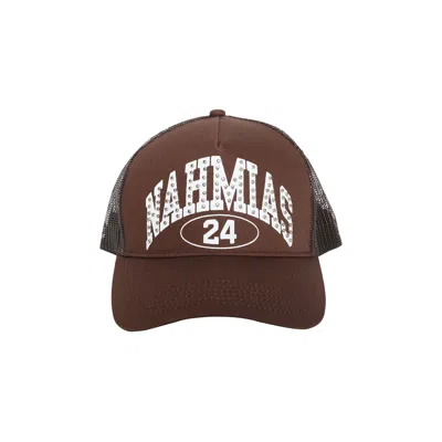 Pre-owned Nahmias Studded Marque Trucker Hat 'brown' | Men's Size Onesize
