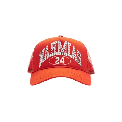 Pre-owned Nahmias Studded Marque Trucker Hat 'orange' | Men's Size Onesize