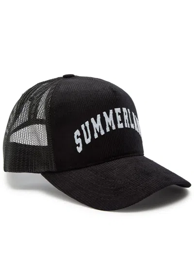 Nahmias Summerland Corduroy And Mesh Cap In Black