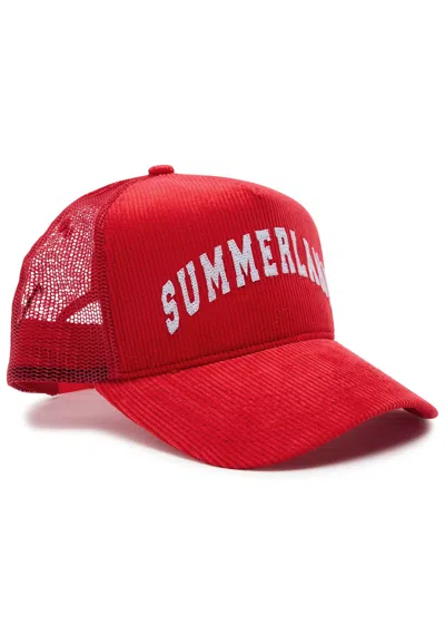 Nahmias Summerland Corduroy Trucker Cap In Red
