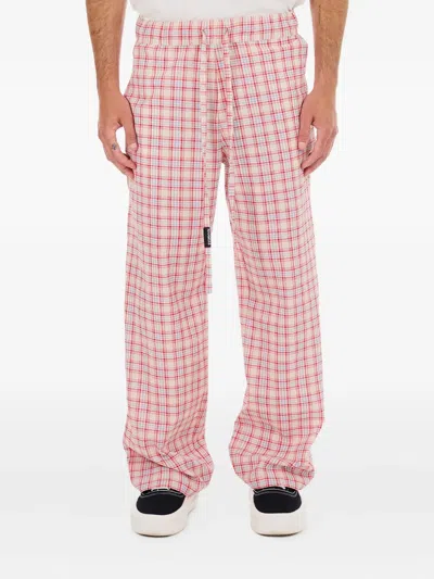 Nahmias Summerland Plaid-pattern Trousers In Pink