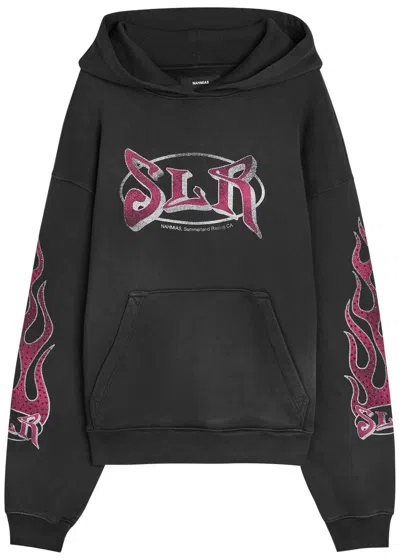 Nahmias Summerland Racing Hooded Cotton Sweatshirt In Black