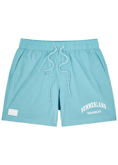 Nahmias Summerland Shell Swim Shorts In Light Blue 2
