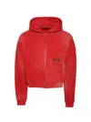 Nahmias Sunfade Boxy Zip Up Hoodie Sundace Cherry In Red