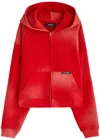 Nahmias Sunfade Boxy Zip Up Hoodie Sundace Cherry In Red