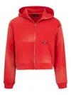 Nahmias Sunfade Boxy Zip Up Hoodie Sundace Cherry In Rot