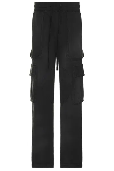 Nahmias Sunfade Logo Cargo Sweatpant In Faded Black