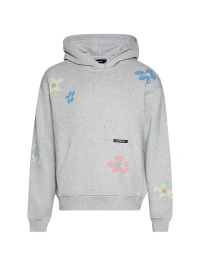 Nahmias Super Bloom Floral-print Hoodie In Gray