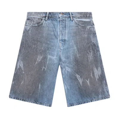 Pre-owned Nahmias Thrashed Baggy 5 Pocket Shorts 'light Wash' | Blue | Men's Size 36