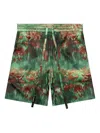 Nahmias Tie Dye-print Silk-blend Shorts In Green