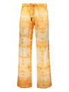 Nahmias Tie-dye Print Trousers In Orange