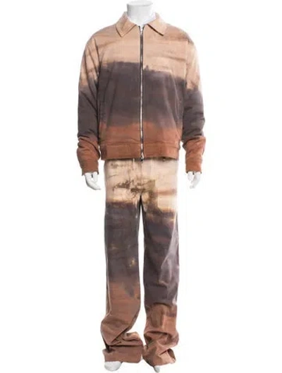 Pre-owned Nahmias Tie-dye Print Two-piece Suit W/ Tags In Brown