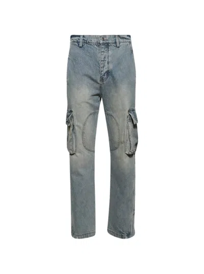 Nahmias Track Logo Cargos Jeans Light Wash In Blue