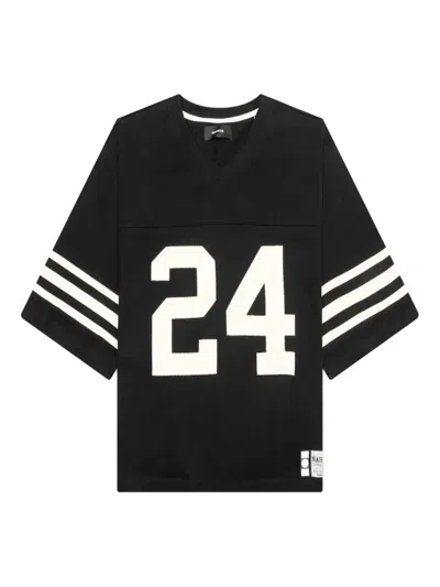 Nahmias V领数字印花平纹针织衫