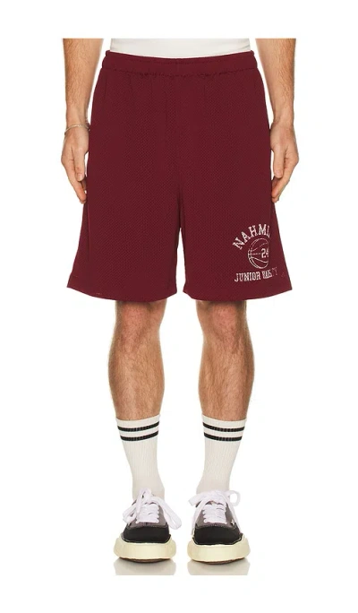 Nahmias Varsity Baggy P.e. Short In Burgundy