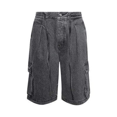 Pre-owned Nahmias Washed Pleated Cargo Shorts 'grey Wash' | Men's Size Xl In Gray