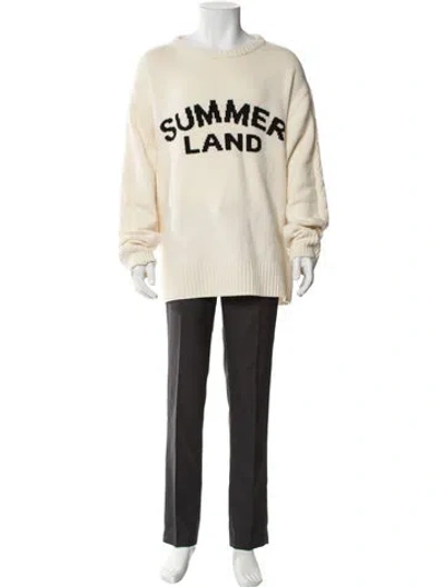 Pre-owned Nahmias Wool Graphic Print Pullover In Neutral