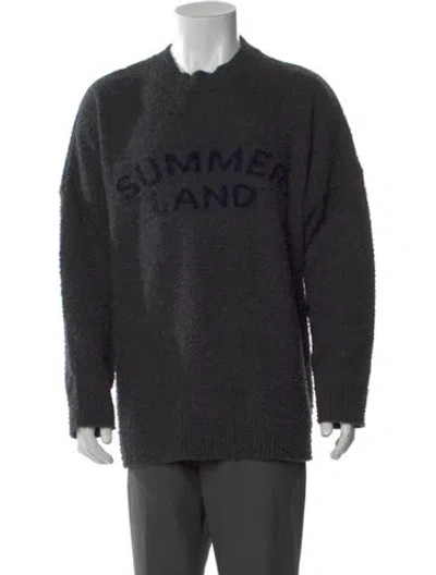 Pre-owned Nahmias Wool Graphic Print Pullover W/ Tags In Gray