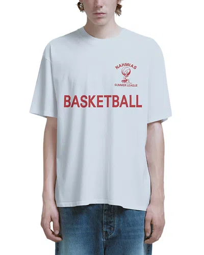 Nahmias Youth Basketball Crewneck Logo T-shirt In White