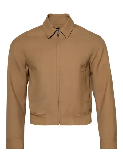 Nahmias Zip-front Collared Jacket In Brown