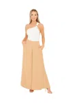 Naia Beach Wide Leg Trousers In Gold