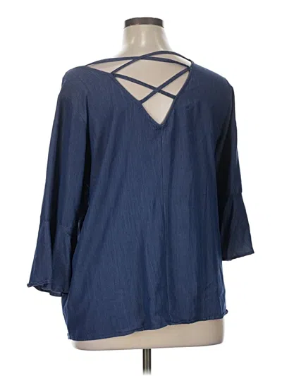 Pre-owned Naif 3/4 Sleeve Blouse In Blue