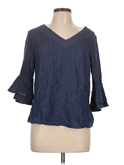 Pre-owned Naif 3/4 Sleeve Blouse In Blue