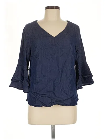 Pre-owned Naif 3/4 Sleeve Blouse In Blue