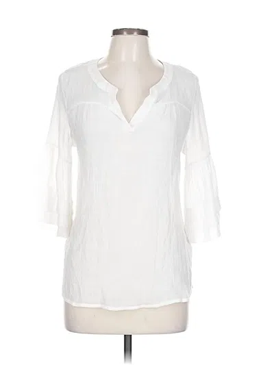 Pre-owned Naif 3/4 Sleeve Blouse In White