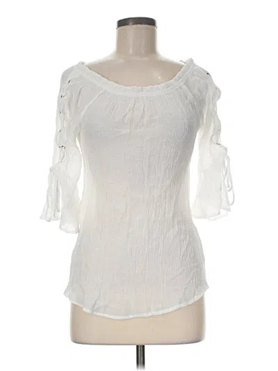Pre-owned Naif 3/4 Sleeve Blouse In White
