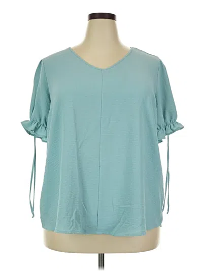 Pre-owned Naif Short Sleeve Blouse In Blue