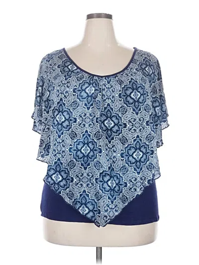 Pre-owned Naif Short Sleeve Blouse In Blue