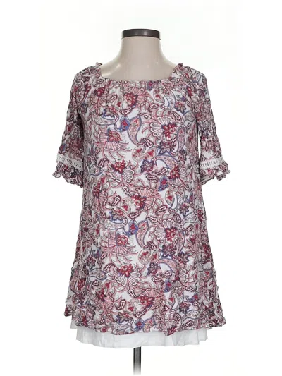 Pre-owned Naif Short Sleeve Blouse In Burgundy