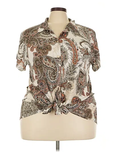 Pre-owned Naif Short Sleeve Blouse In White