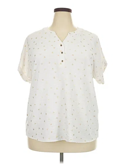 Pre-owned Naif Short Sleeve Blouse In White
