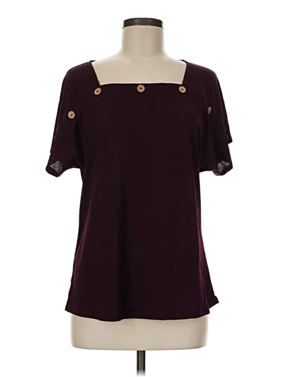 Pre-owned Naif Short Sleeve Top Burgundy Square Neckline Tops