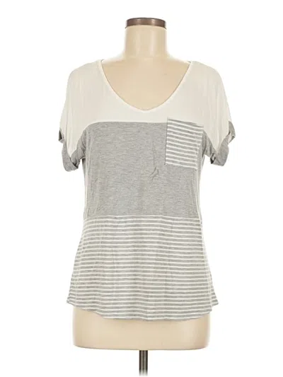 Pre-owned Naif Short Sleeve Top Gray Scoop Neck Tops