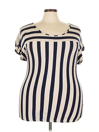 Pre-owned Naif Short Sleeve Top Ivory Scoop Neck Tops In White