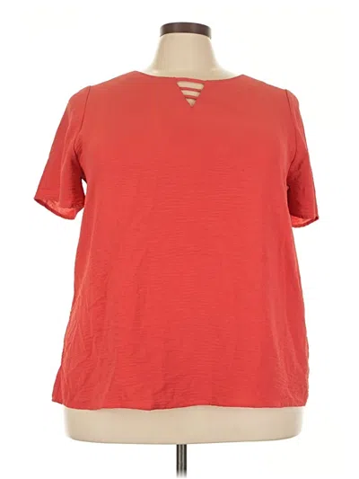 Pre-owned Naif Short Sleeve Top Red Keyhole Neckline Tops