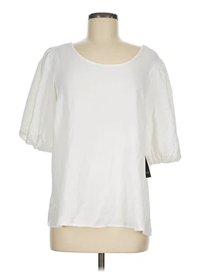 Pre-owned Naif Short Sleeve Top White Scoop Neck Tops