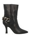 NAIF NAIF WOMAN ANKLE BOOTS BLACK SIZE 8 LEATHER