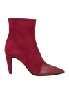 NAIF NAIF WOMAN ANKLE BOOTS BURGUNDY SIZE 7 LEATHER