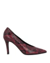 Naif Woman Pumps Burgundy Size 8 Leather In Red