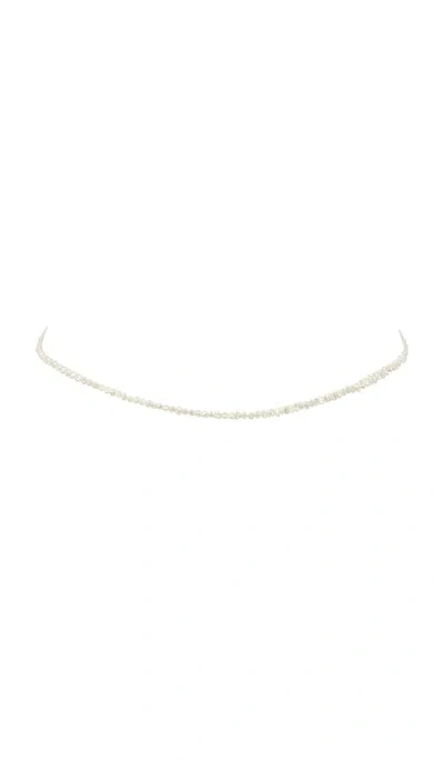 Naiia Chloe Pearl Belly Chain In Silver