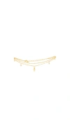 Naiia Eden Cross Double Anklet In Gold