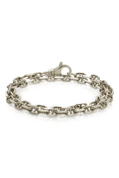 Naiia Men's Gio Double Wrap Sterling Silver Chain Bracelet