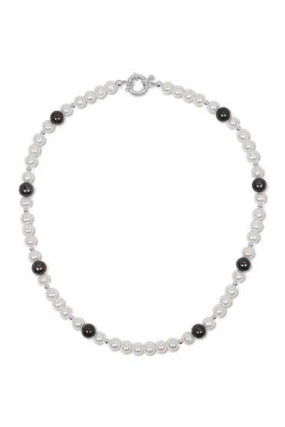 Naiia Men's White Brooklyn Pearl And Sterling Silver Necklace