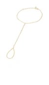 Naiia Sophia Pearl Hand Chain In Metallic Gold