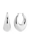 Naiia Women's Adelaide Hoops - Silver Earrings In Silver