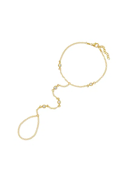 Naiia Women's Ariella Cz Gemstone Gold Hand Chain